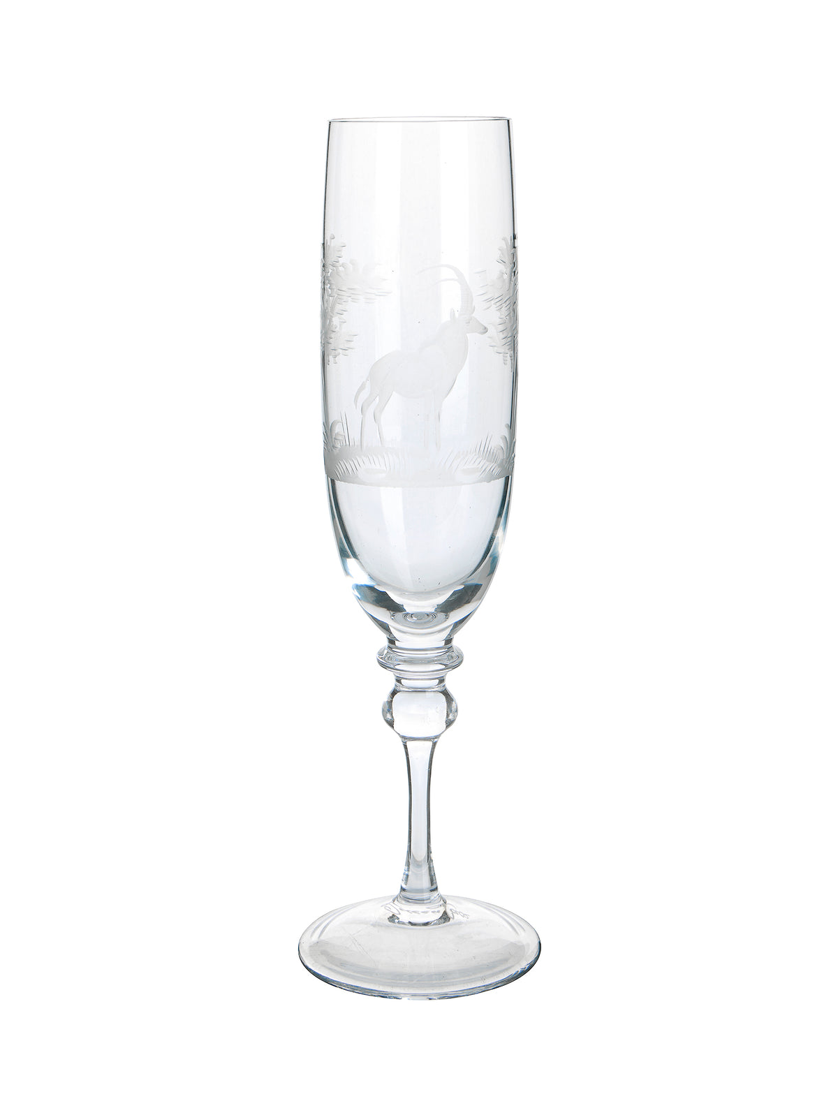 Vintage Crystal Queen Lace Kenya Champagne Flutes Antelope Weston Table
