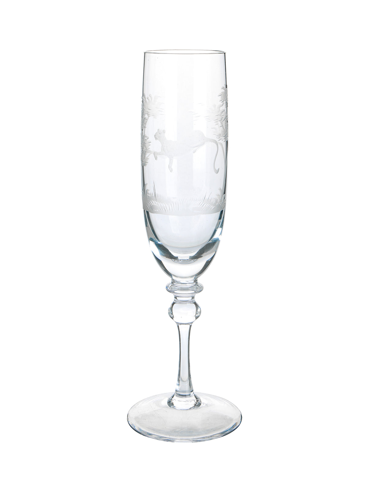 Vintage Crystal Queen Lace Kenya Champagne Flutes Cheetah Weston Table