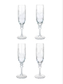 Vintage Crystal Queen Lace Kenya Champagne Flutes Set of Four Weston Table