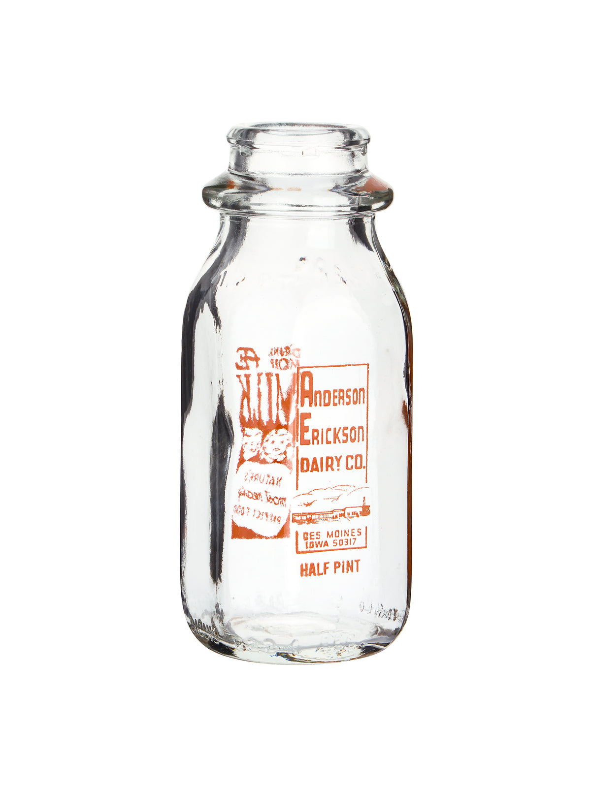 Vintage Dairy Glass Bottle Anderson Erickson Dairy Weston Table