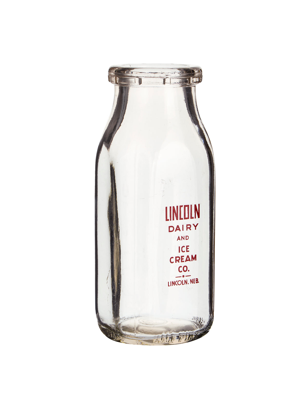 Vintage Dairy Glass Bottle Lincoln Dairy Weston Table