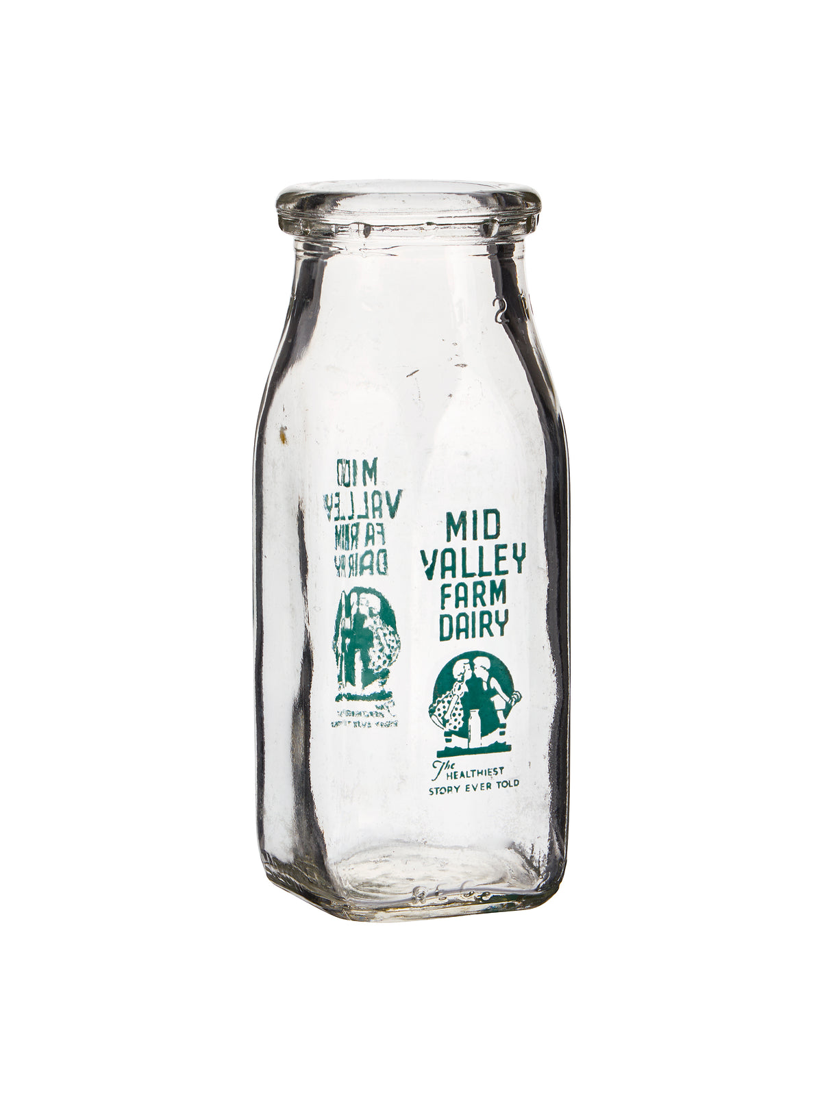 Vintage Dairy Glass Bottle Mid Valley Farms Weston Table