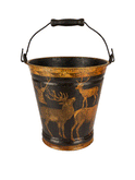 Vintage English Decoupage Black Deer Buckets Weston Table