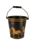 Vintage English Decoupage Black Horse Bucket One Weston Table