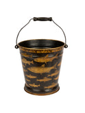 Vintage English Decoupage Black Trout Bucket Four Weston Table