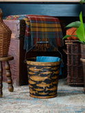 Vintage English Decoupage Black Trout Bucket Weston Table