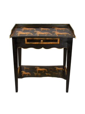  Vintage English Decoupage Equestrian Desk Weston Table 