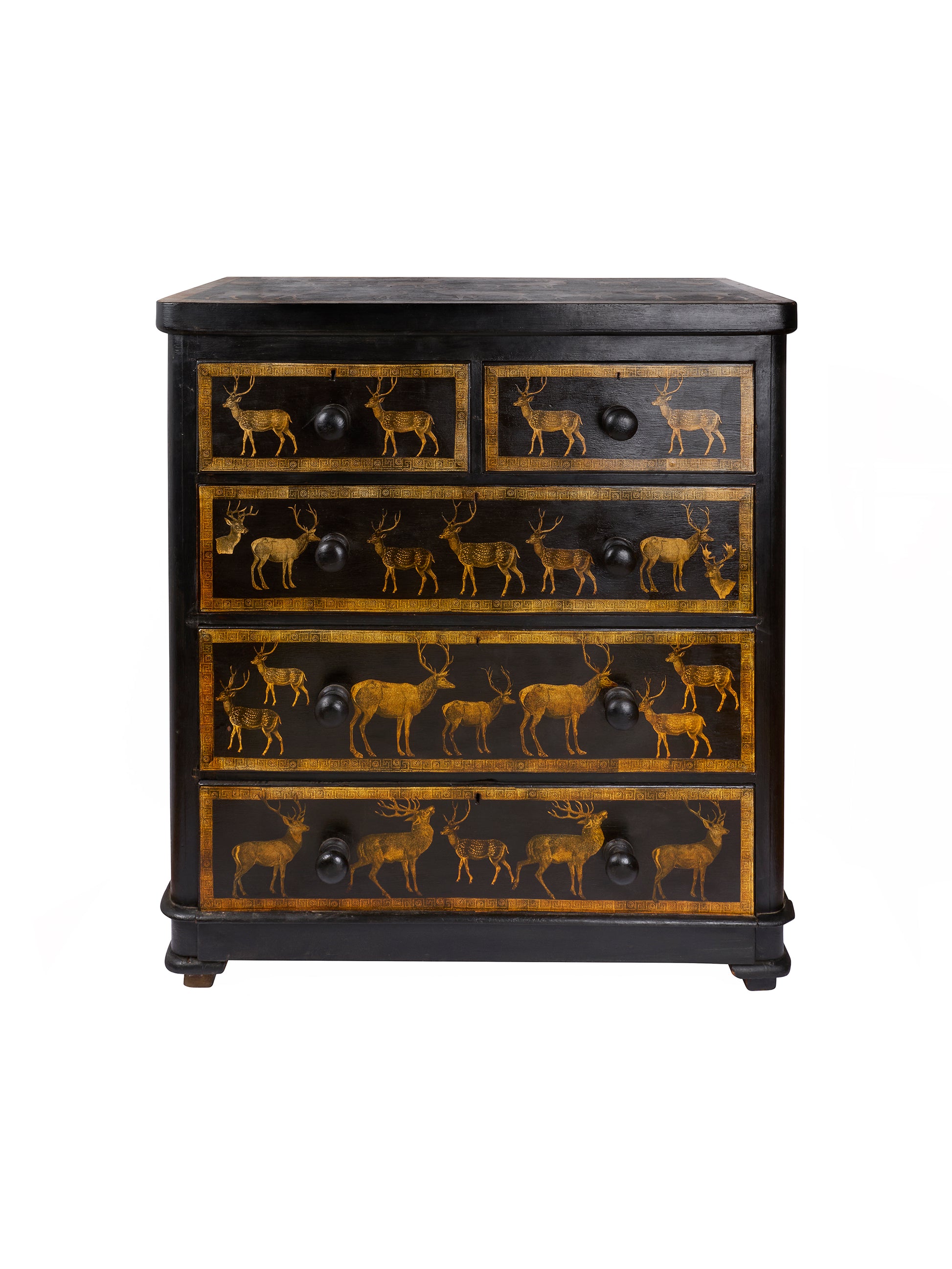 Vintage English Deer Decoupage Chest Weston Table