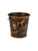 Vintage English Dog Decopauge Bucket Weston Table