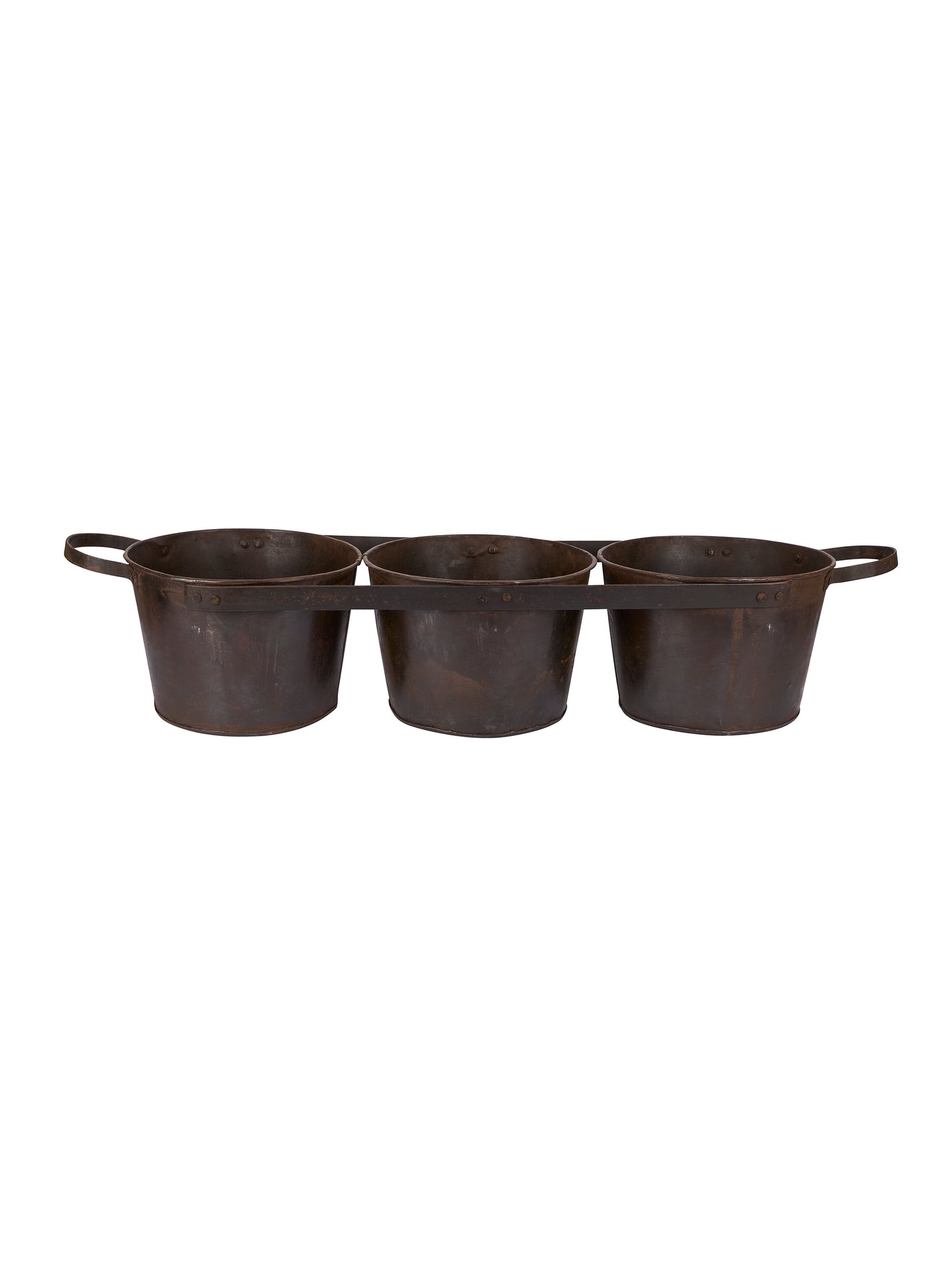 Vintage English Metal Connected Gardening Pots Weston Table