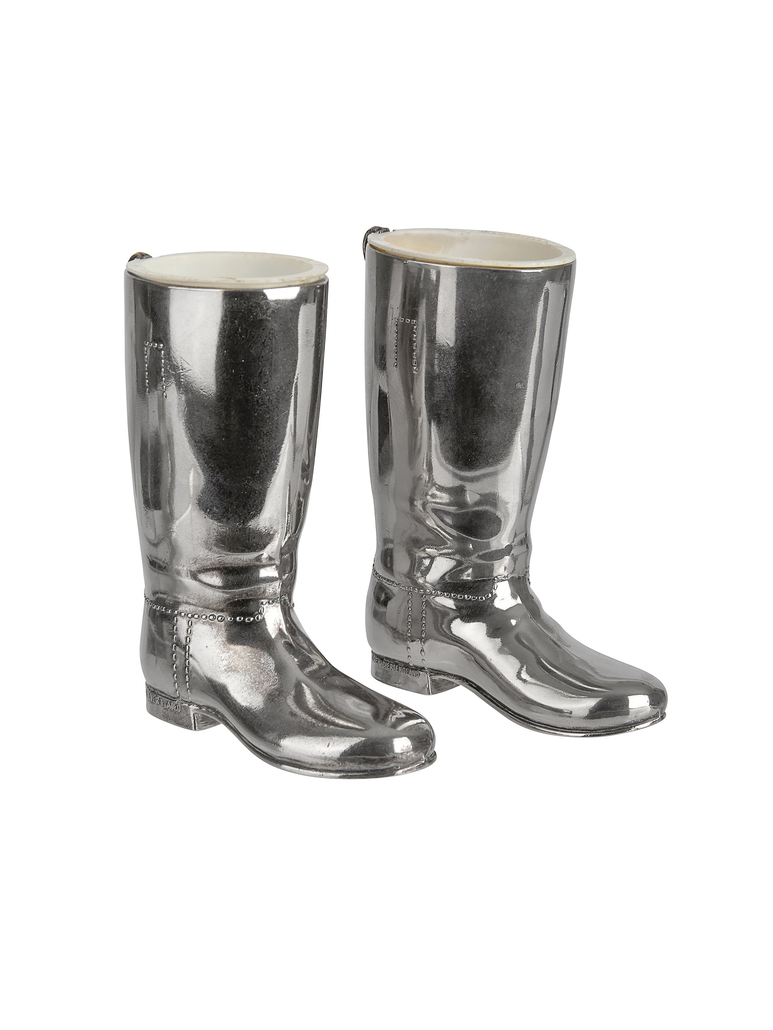 Vintage English Silver Plate Riding Boot Stirrup Cups Weston Table