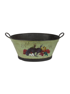  Vintage English Vegetables Painted Oval Bucket Weston Table 