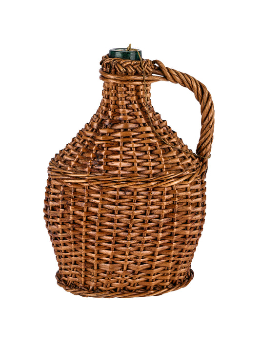 Vintage English Wicker Wrapped Handled Wine Jug Weston Table