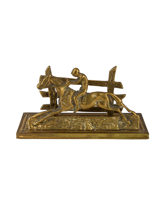Vintage Equestrian Brass Letter Holder Weston Table