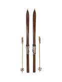 Vintage European Wooden Skis and Poles Eight Weston Table
