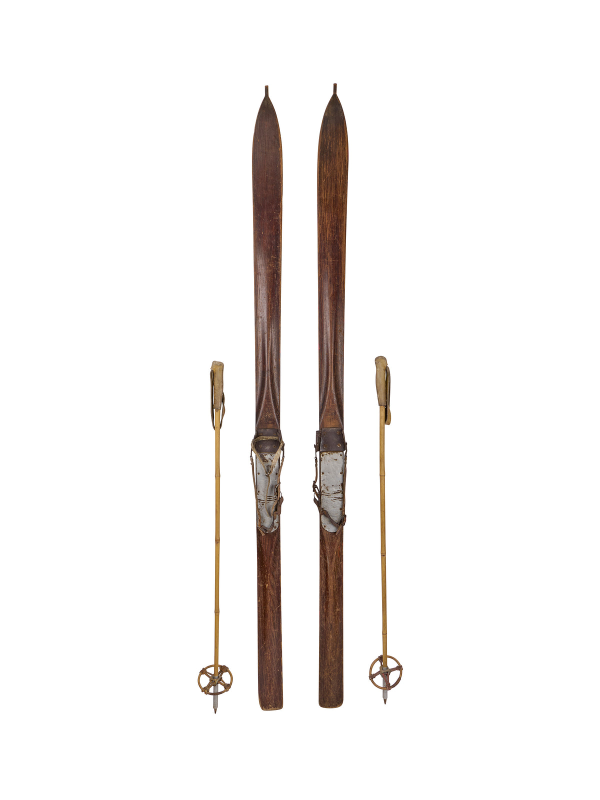 Vintage European Wooden Skis and Poles Eight Weston Table