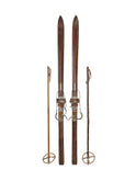 Vintage European Wooden Skis and Poles Five Weston Table