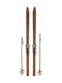 Vintage European Wooden Skis and Poles Four Weston Table