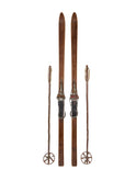 Vintage European Wooden Skis and Poles One Weston Table