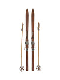 Vintage European Wooden Skis and Poles Seven Weston Table