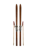 Vintage European Wooden Skis and Poles Three Weston Table
