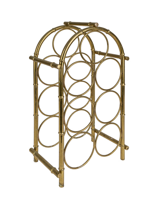 Vintage Faux Bamboo Brass Wine Bottle Holder Weston Table