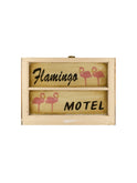 Vintage Flamingo Motel Window Sign Weston Table