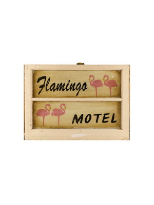  Vintage Flamingo Motel Window Sign Weston Table 