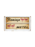 Vintage Flamingo Motel Window Sign Weston Table