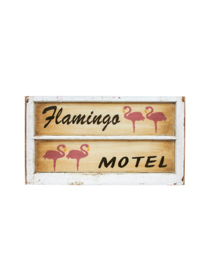  Vintage Flamingo Motel Window Sign Weston Table 