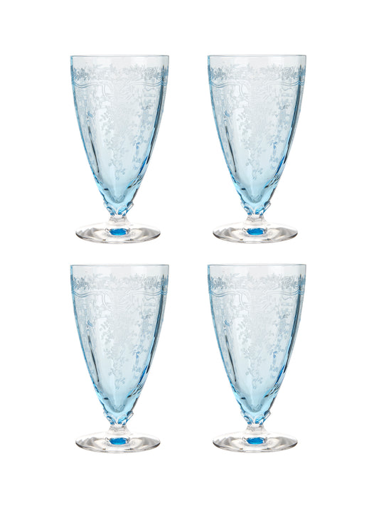Vintage  Fostoria Navarre Blue Iced Tea Tumblers Weston Table