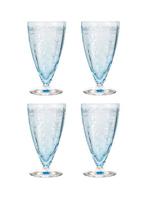  Vintage  Fostoria Navarre Blue Iced Tea Tumblers Weston Table 