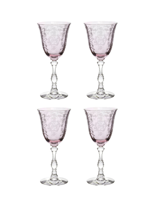 Vintage Fostoria Navarre Pink Claret Glasses Set of Four Weston Table