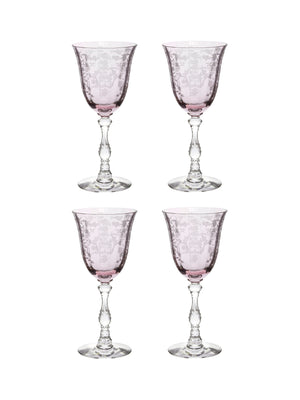  Vintage Fostoria Navarre Pink Claret Glasses Set of Four Weston Table 