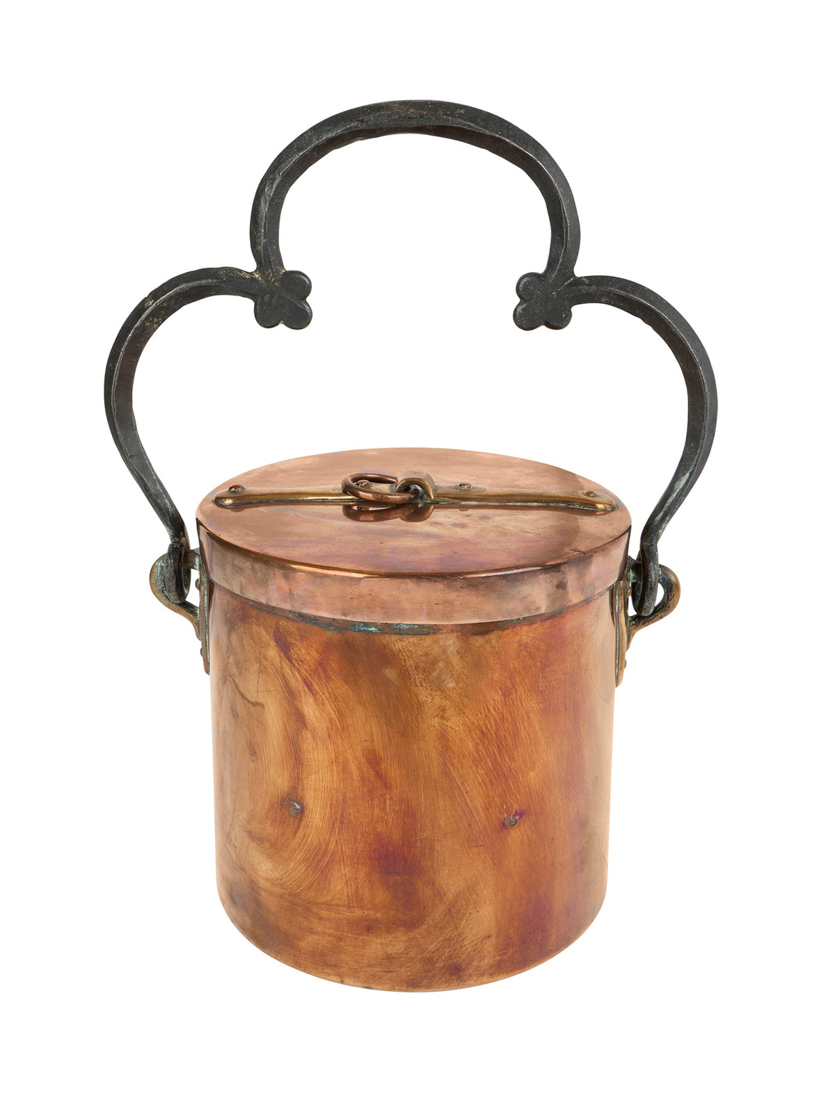 Vintage French Copper Clover Handled Lidded Pot Weston Table