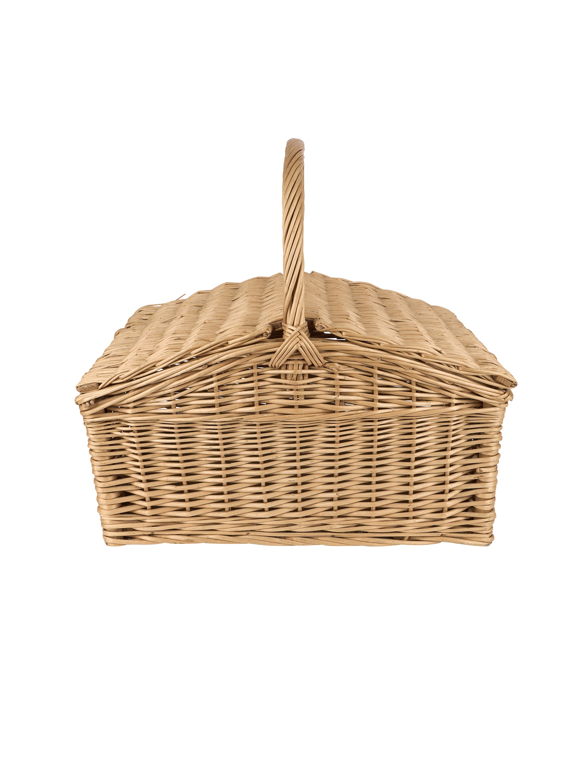 Vintage French Double Lidded Wicker Picnic Basket Weston Table