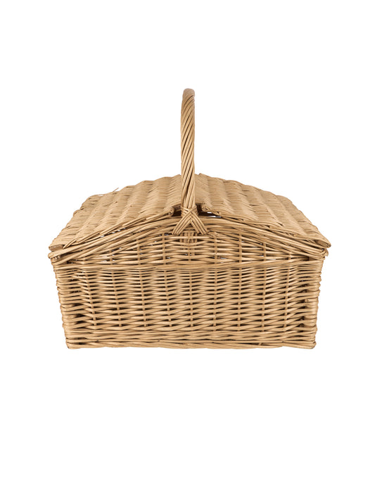 Vintage French Double Lidded Wicker Picnic Basket Weston Table