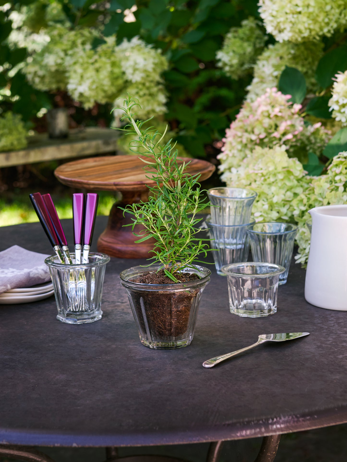 Vintage French Glass Jelly Jar Weston Table