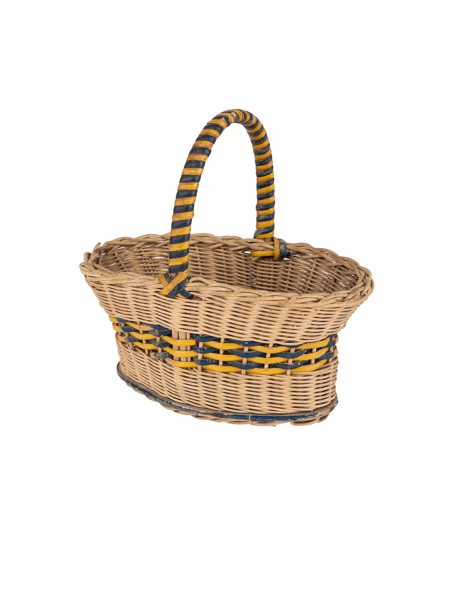 Vintage French Striped Handle Basket Weston Table