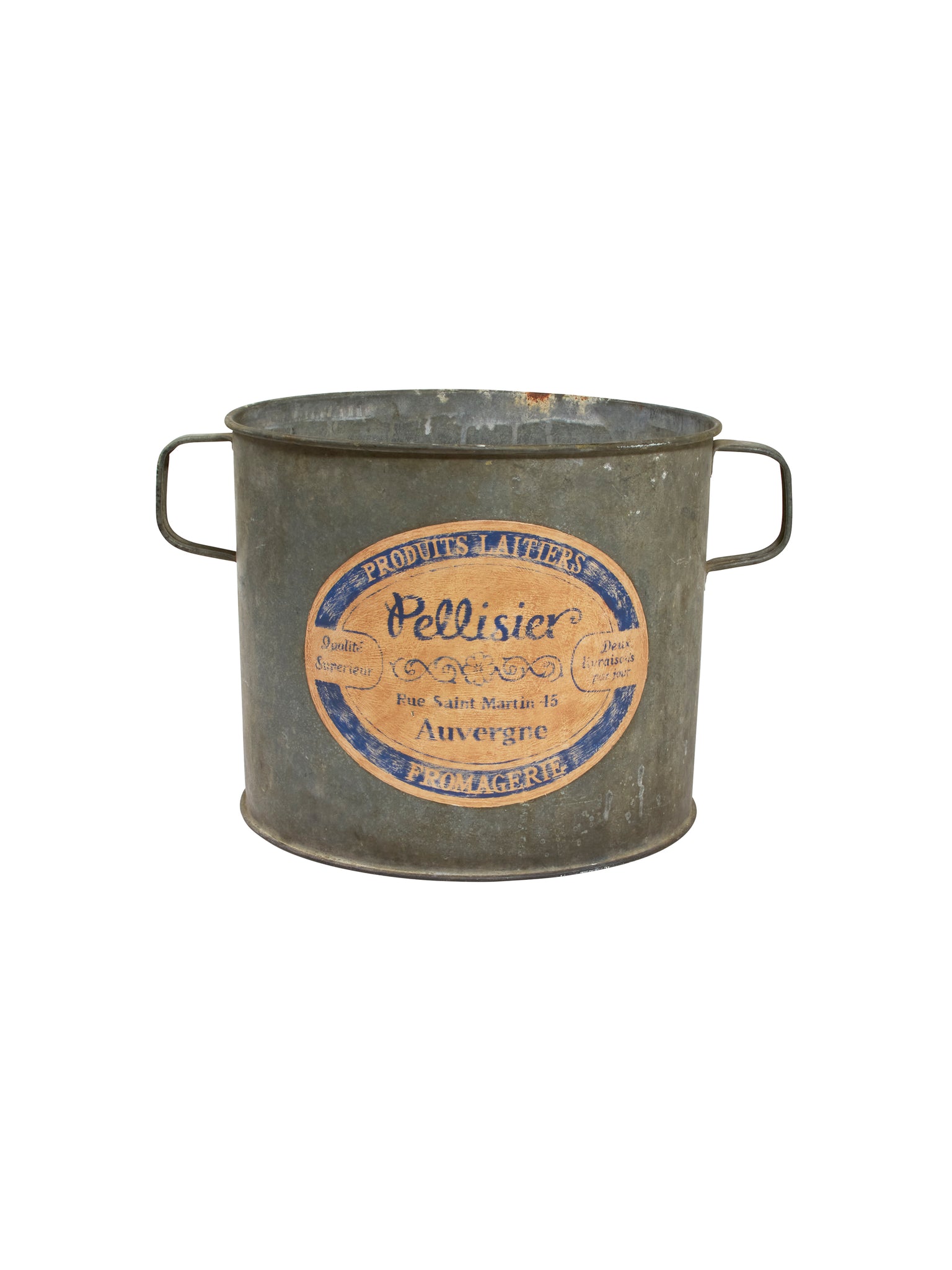 Vintage French Zinc Cheese Bucket