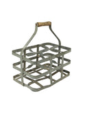 Vintage French Zinc Wine Bottle Carrier Weston Table