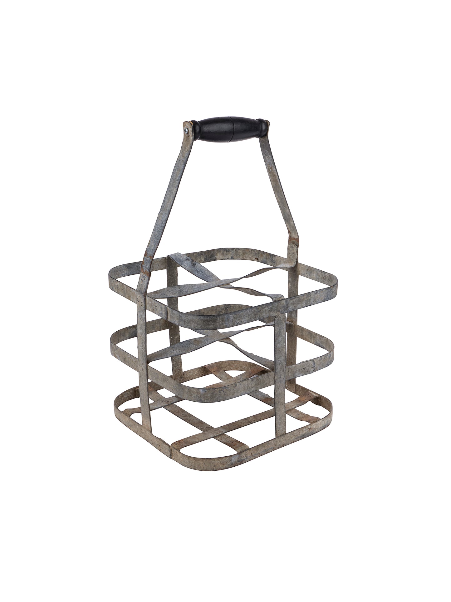 Vintage French Zinc Wine Bottle Carrier One Weston Table