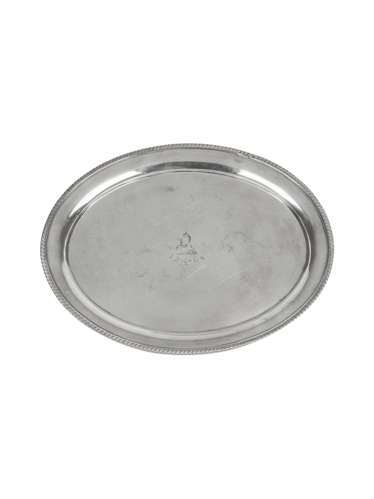 Vintage Georgian English Silver Plate Griffon Oval Tray Weston Table