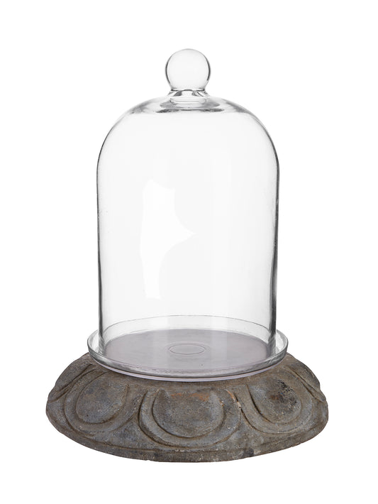 Vintage Glass Cloche with Stone Base Weston Table