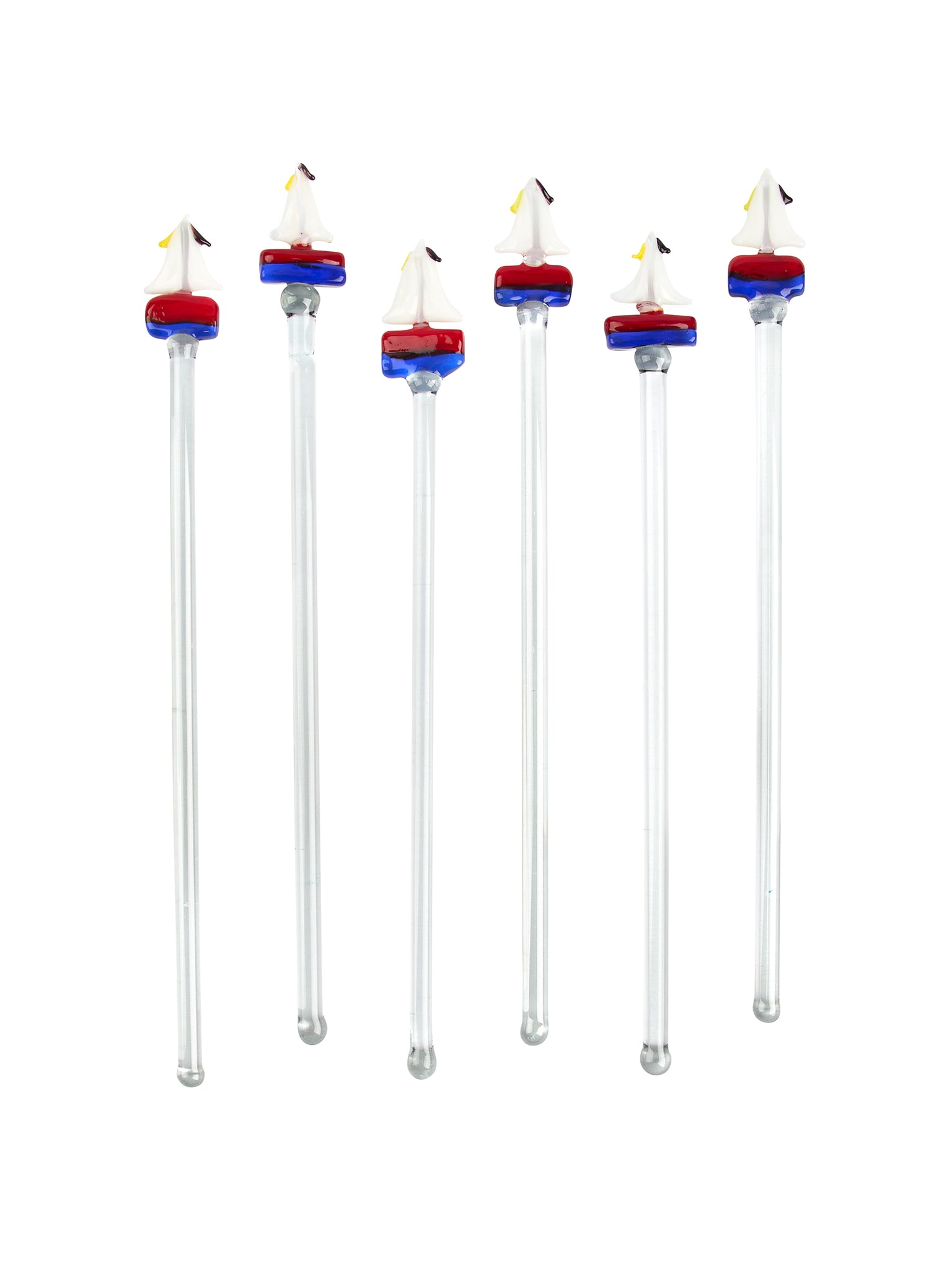 Vintage Glass Sailboat Cocktail Stirrer Set Weston Table