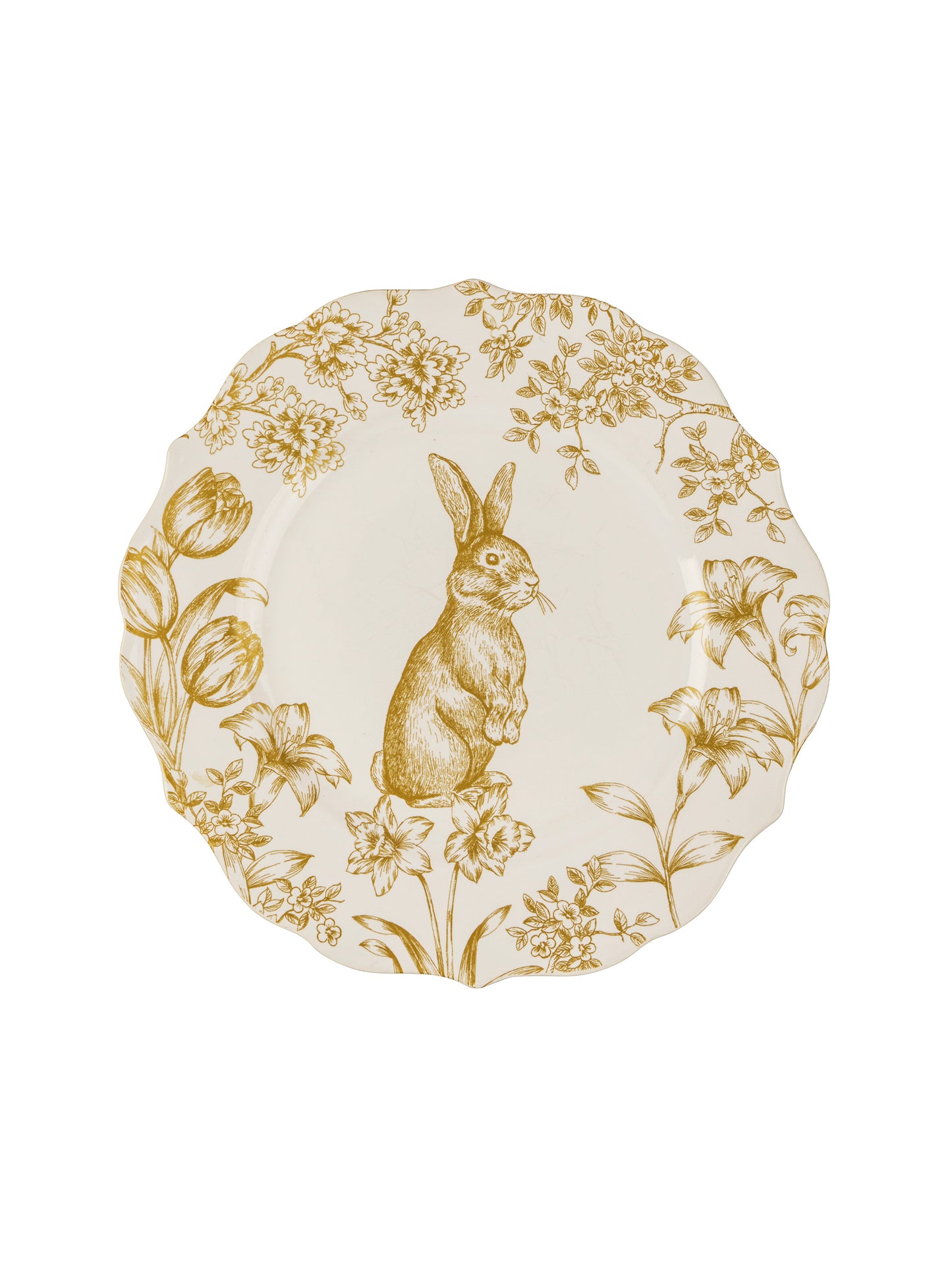 Vintage Gold Trimmed Rabbit Plate Cream 10.5 Inch Weston Table