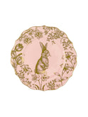 Vintage Gold Trimmed Rabbit Plate Pink 10.5 Inch Weston Table