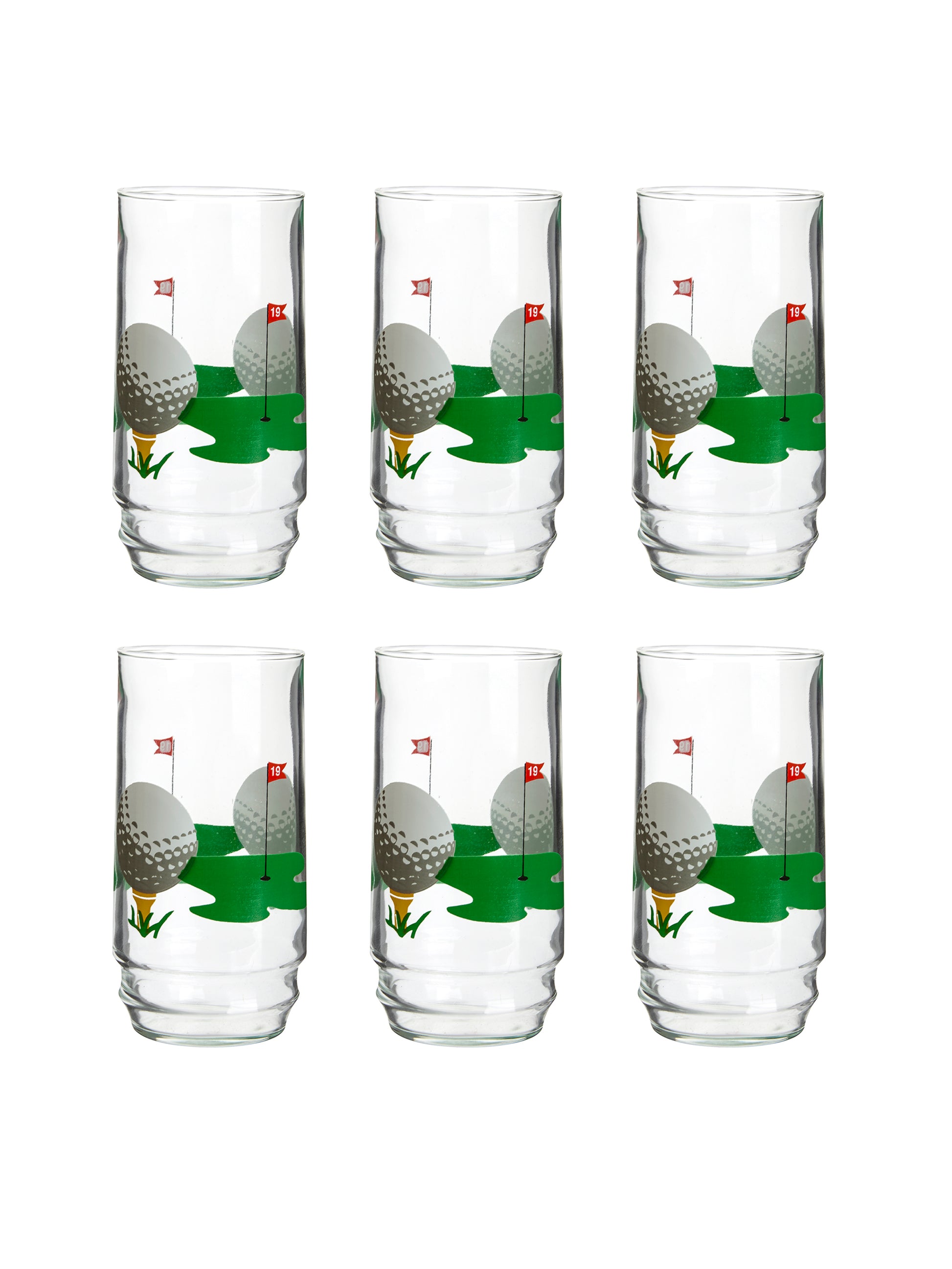 Vintage Golf 19th Hole Glasses Weston Table