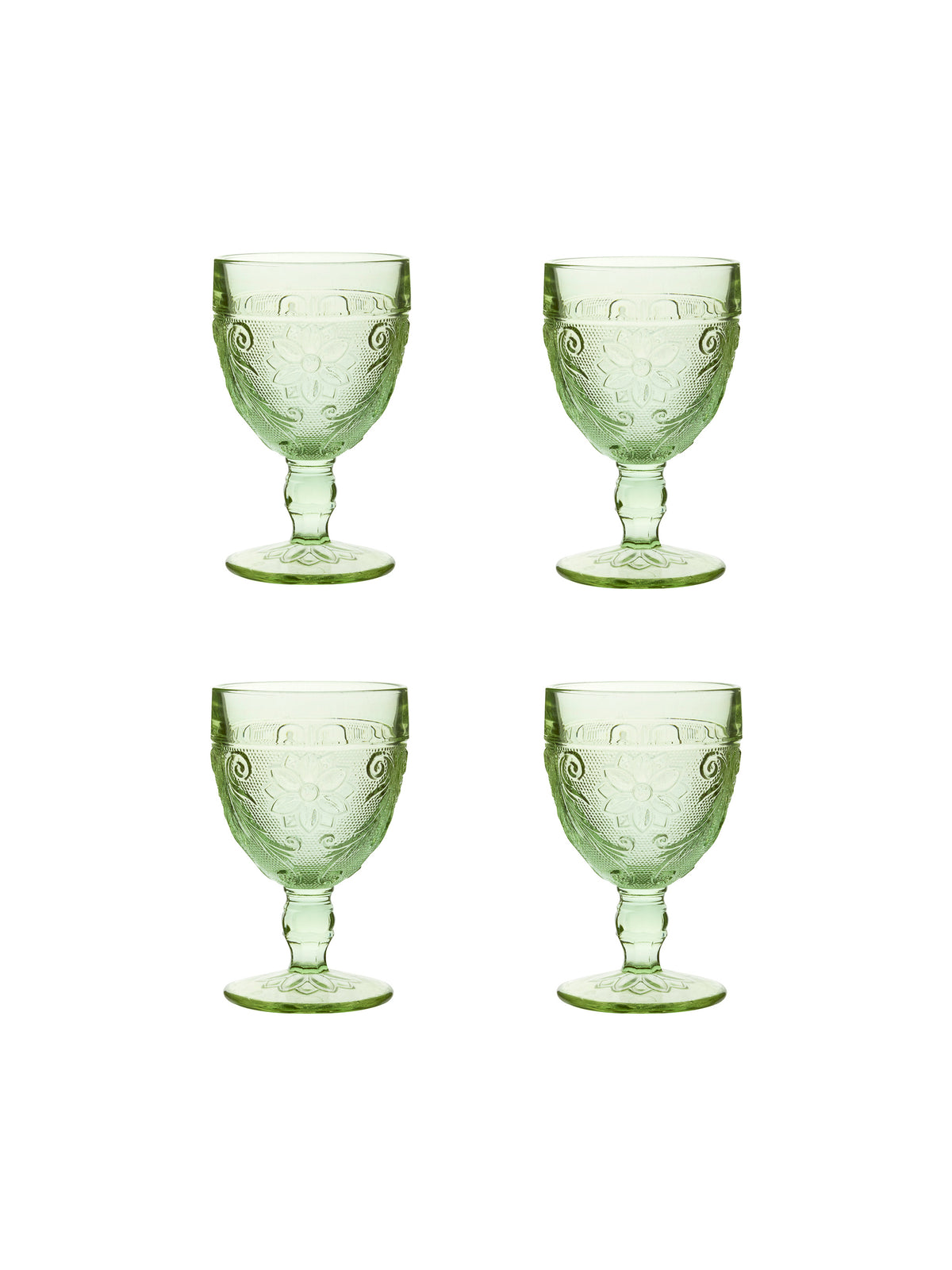 Vintage Green Sandwich Glasses Set of Four Weston Table