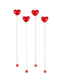Vintage Heart Glass Cocktail Stirrers Set of Four Weston Table